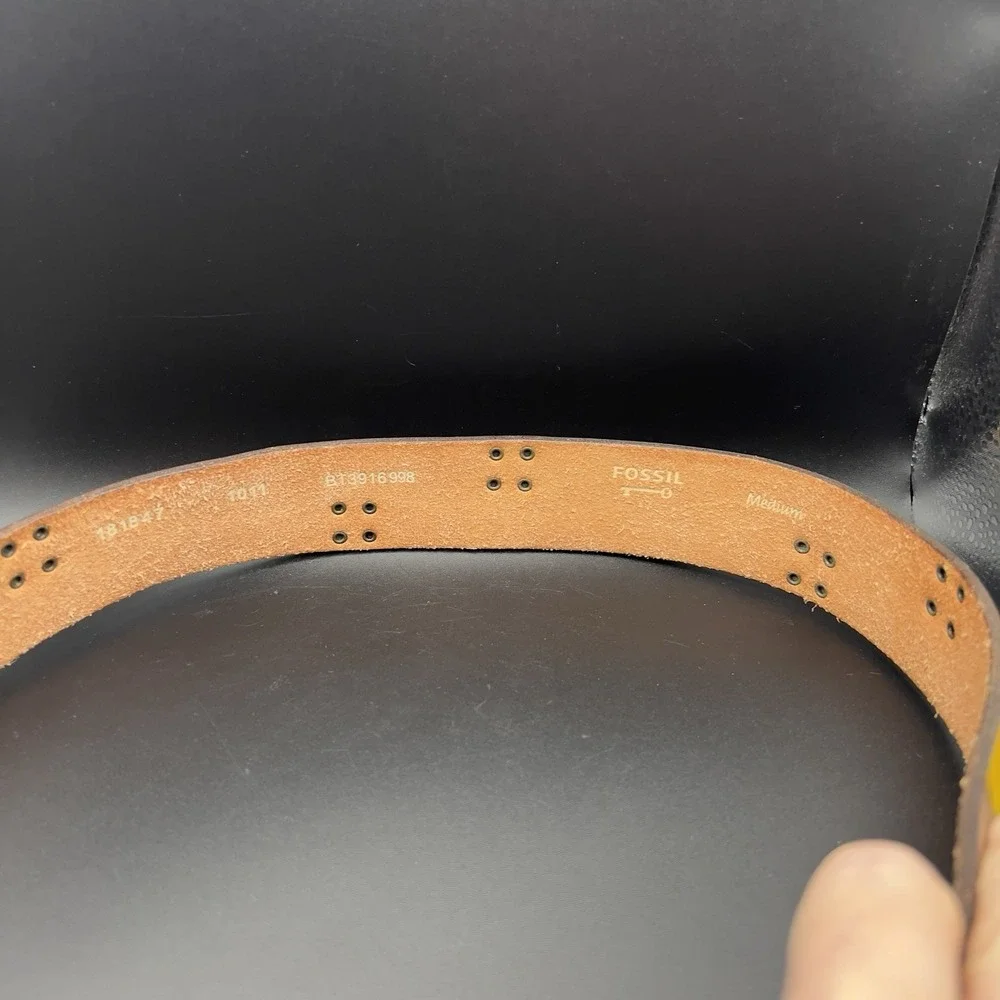 FOSSIL Multicolor Patchwork Leather Belt Women's BOHO ~ Size M 41